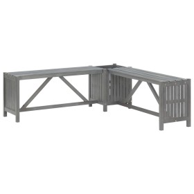 Eckgartenbank mit Blumentopf aus grauem Akazienholz, 117 cm von vidaXL, Gartenbänke - Ref: Foro24-311824, Preis: 91,27 €, Rab...