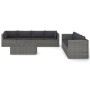 9-teiliges Gartenmöbel-Set und graue synthetische Rattankissen von vidaXL, Gartensets - Ref: Foro24-3059495, Preis: 900,60 €,...