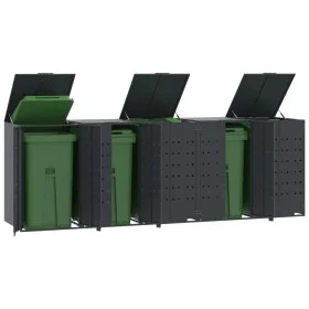 Cobertizo para 5 cubos de basura acero antracita 345x79x117 cm by , Waste container supports - Ref: Foro24-3279985, Price: 1,...