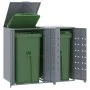 Cobertizo de 2 contenedores de basura acero gris 138x79x117 cm by , Waste container supports - Ref: Foro24-3279987, Price: 41...