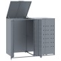 Cobertizo de 2 contenedores de basura acero gris 138x79x117 cm by , Waste container supports - Ref: Foro24-3279987, Price: 35...