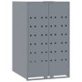 Cobertizo de 2 contenedores de basura acero gris 138x79x117 cm by , Waste container supports - Ref: Foro24-3279987, Price: 35...