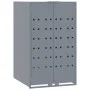 Cobertizo de 2 contenedores de basura acero gris 138x79x117 cm by , Waste container supports - Ref: Foro24-3279987, Price: 41...