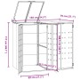 Mülltonnenschuppen aus grauem Stahl, 138x79x117 cm. von , Halterungen für Abfallbehälter - Ref: Foro24-3279987, Preis: 372,97...