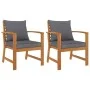 Garden chairs with dark gray cushions 2 pcs solid acacia wood by vidaXL, Garden chairs - Ref: Foro24-311832, Price: 182,44 €,...