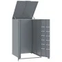 Cobertizo de contenedor de basura acero gris 69x79x117 cm by , Waste container supports - Ref: Foro24-4008428, Price: 219,97 ...