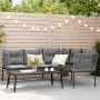 Gartensofa mit schwarzen Kissen aus Stahl und Textilene. von , Gartensets - Ref: Foro24-3283749, Preis: 432,89 €, Rabatt: %