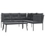 Gartensofa mit schwarzen Kissen aus Stahl und Textilene. von , Gartensets - Ref: Foro24-3283749, Preis: 432,89 €, Rabatt: %