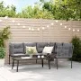 Sofá de jardín con cojines acero y textilene negro by , Garden sets - Ref: Foro24-3283749, Price: 414,46 €, Discount: %