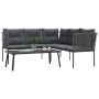 Gartensofa mit schwarzen Kissen aus Stahl und Textilene. von , Gartensets - Ref: Foro24-3283749, Preis: 432,89 €, Rabatt: %