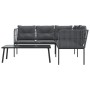Gartensofa mit schwarzen Kissen aus Stahl und Textilene. von , Gartensets - Ref: Foro24-3283749, Preis: 432,89 €, Rabatt: %