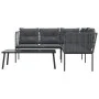 Sofá de jardín con cojines acero y textilene negro by , Garden sets - Ref: Foro24-3283749, Price: 414,46 €, Discount: %