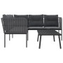 Gartensofa mit schwarzen Kissen aus Stahl und Textilene. von , Gartensets - Ref: Foro24-3283749, Preis: 432,89 €, Rabatt: %