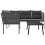 Sofá de jardín con cojines acero y textilene negro by , Garden sets - Ref: Foro24-3283749, Price: 414,46 €, Discount: %