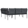 Gartensofa mit schwarzen Kissen aus Stahl und Textilene. von , Gartensets - Ref: Foro24-3283749, Preis: 432,89 €, Rabatt: %