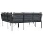 Sofá de jardín con cojines acero y textilene negro by , Garden sets - Ref: Foro24-3283749, Price: 414,46 €, Discount: %