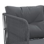 Gartensofa mit schwarzen Kissen aus Stahl und Textilene. von , Gartensets - Ref: Foro24-3283749, Preis: 432,89 €, Rabatt: %