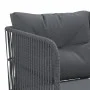 Sofá de jardín con cojines acero y textilene negro by , Garden sets - Ref: Foro24-3283749, Price: 414,46 €, Discount: %