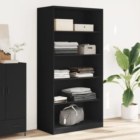 Armario de madera contrachapada negro 100x50x200 cm by , Wardrobes - Ref: Foro24-3307730, Price: 200,67 €, Discount: %