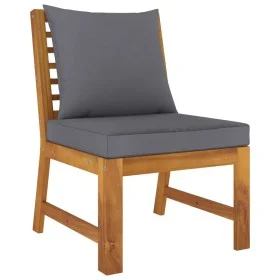 Mittelsofa mit dunkelgrauem Akazienholzkissen von vidaXL, Modulare Sofas für den Außenbereich - Ref: Foro24-311843, Preis: 95...