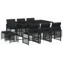 Set de comedor jardín 11 pzas con cojines ratán sintético negro von , Gartensets - Ref: Foro24-3210787, Preis: 525,82 €, Raba...