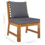 Center Sectional Sofa with Dark Gray Acacia Wood Cushion by vidaXL, Modular outdoor sofas - Ref: Foro24-311843, Price: 99,18 ...