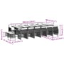 Set de muebles jardín 17 pzas con cojines ratán sintético negro von , Gartensets - Ref: Foro24-3210822, Preis: 897,24 €, Raba...