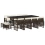 Set muebles de jardín 13 pzas y cojines ratán sintético marrón by , Garden sets - Ref: Foro24-3210801, Price: 679,31 €, Disco...