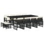 Set comedor de jardín con cojines 13 pzas ratán sintético negro by , Garden sets - Ref: Foro24-3210798, Price: 661,04 €, Disc...