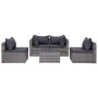 9-teiliges Gartenmöbel-Set und graue synthetische Rattankissen von vidaXL, Gartensets - Ref: Foro24-3059495, Preis: 900,60 €,...
