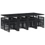 Set comedor de jardín con cojines 13 pzas ratán sintético negro by , Garden sets - Ref: Foro24-3210798, Price: 661,04 €, Disc...