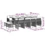 Set comedor de jardín con cojines 13 pzas ratán sintético negro by , Garden sets - Ref: Foro24-3210798, Price: 744,04 €, Disc...