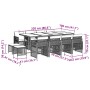 Set comedor de jardín con cojines 13 pzas ratán sintético negro by , Garden sets - Ref: Foro24-3210798, Price: 661,04 €, Disc...