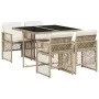 Set comedor de jardín 5 pzas con cojines ratán sintético beige de , Conjuntos de jardín - Ref: Foro24-3210718, Precio: 307,00...