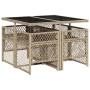 Set comedor de jardín 5 pzas con cojines ratán sintético beige by , Garden sets - Ref: Foro24-3210718, Price: 268,87 €, Disco...