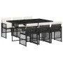 Set de comedor de jardín 7 pzas y cojines ratán sintético negro by , Garden sets - Ref: Foro24-3210726, Price: 445,81 €, Disc...