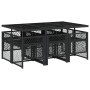 Garten-Essgruppe 7-teilig mit schwarzen Polstern aus synthetischem Rattan. von , Gartensets - Ref: Foro24-3210726, Preis: 390...
