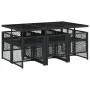 Set de comedor de jardín 7 pzas y cojines ratán sintético negro by , Garden sets - Ref: Foro24-3210726, Price: 445,81 €, Disc...