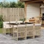 Set comedor de jardín 7 pzas con cojines ratán sintético beige by , Garden sets - Ref: Foro24-3210730, Price: 460,08 €, Disco...