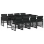 Set de comedor de jardín 9 pzas y cojines ratán sintético negro by , Garden sets - Ref: Foro24-3210739, Price: 582,95 €, Disc...