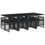 Set de comedor de jardín 9 pzas y cojines ratán sintético negro by , Garden sets - Ref: Foro24-3210739, Price: 582,95 €, Disc...