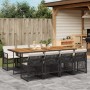 Set de comedor de jardín 9 pzas y cojines ratán sintético negro by , Garden sets - Ref: Foro24-3210747, Price: 669,34 €, Disc...