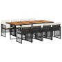 Set de comedor de jardín 9 pzas y cojines ratán sintético negro by , Garden sets - Ref: Foro24-3210747, Price: 669,34 €, Disc...