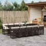 Set comedor de jardín 11 pzas y cojines ratán sintético marrón by , Garden sets - Ref: Foro24-3210753, Price: 819,02 €, Disco...