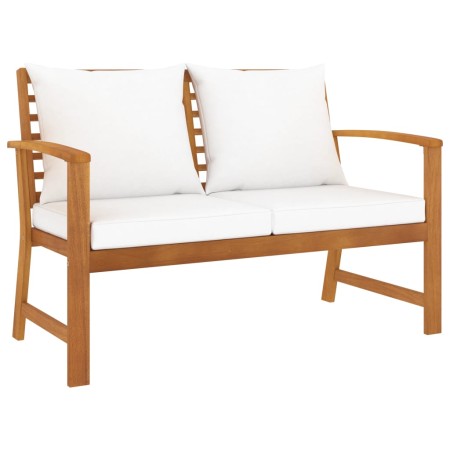 Garden bench 120 cm with cream cushions solid acacia wood by vidaXL, garden benches - Ref: Foro24-311829, Price: 173,16 €, Di...