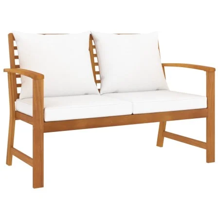 Garden bench 120 cm with cream cushions solid acacia wood by vidaXL, garden benches - Ref: Foro24-311829, Price: 170,69 €, Di...