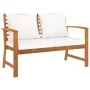 Garden bench 120 cm with cream cushions solid acacia wood by vidaXL, garden benches - Ref: Foro24-311829, Price: 170,69 €, Di...