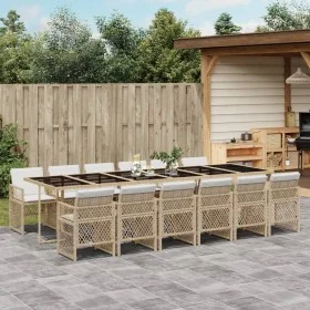 Set comedor de jardín con cojines 13 pzas ratán sintético beige by , Garden sets - Ref: Foro24-3210766, Price: 955,09 €, Disc...