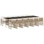 Garten-Essgruppe mit 13-teiligen Kissen aus synthetischem Rattan in Beige. von , Gartensets - Ref: Foro24-3210766, Preis: 955...