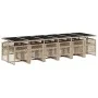 Garten-Essgruppe mit 13-teiligen Kissen aus synthetischem Rattan in Beige. von , Gartensets - Ref: Foro24-3210766, Preis: 955...
